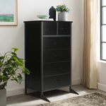 Chest of Drawers, 6 Drawer Dresser for Bedroom & Living Room with 6 Drawers, Steel Frame & Anti Fall Device, Black