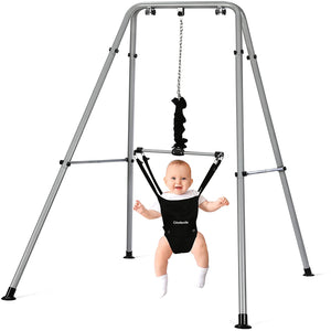 Cowiewie 2 in 1 Baby Jumper, with Strong Support Stand and Baby Walking Harness Function, Fun Activity for 6-24 Months Baby Infant