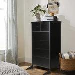 Chest of Drawers, 6 Drawer Dresser for Bedroom & Living Room with 6 Drawers, Steel Frame & Anti Fall Device, Black