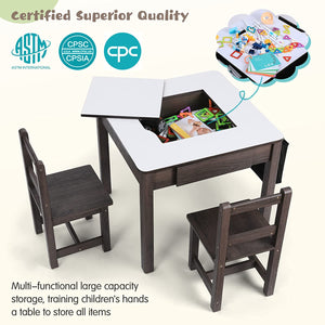 Kids Table and Chair Set Wood Activity Study Desk w/ Storage