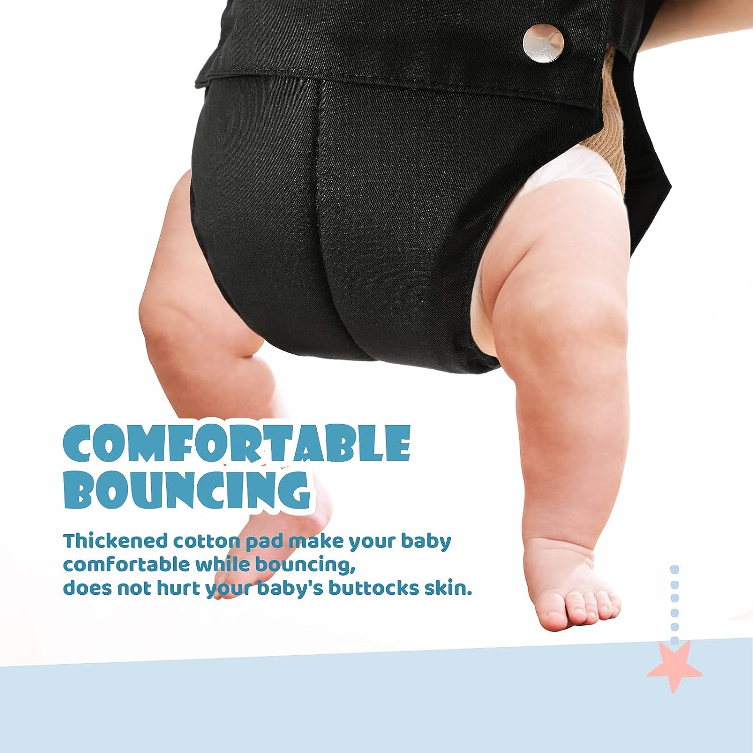 Cowiewie 2 in 1 Baby Jumper, with Strong Support Stand and Baby Walking Harness Function, Fun Activity for 6-24 Months Baby Infant