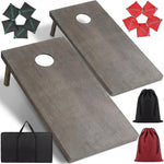 4x2ft Regulation Size Wooden Cornhole Boards Set - Premium All-Weather Bean Bag Toss Game with 10 Bags & Carrying Case | Heavy Duty Solid Wood Lawn Game for Adults, Backyard, Tailgate & Outdoor Fun