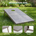 4x2ft Regulation Size Wooden Cornhole Boards Set - Premium All-Weather Bean Bag Toss Game with 10 Bags & Carrying Case | Heavy Duty Solid Wood Lawn Game for Adults, Backyard, Tailgate & Outdoor Fun