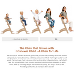 Cowiewie New Upgrade 3-in-1 Convertible Wooden High Chair for Babies & Toddlers 10 Levels Adjustable 3-Tier Remove & 2 Adjustable Wood Tray, 2 Waterproof Cozy Cushions Grey