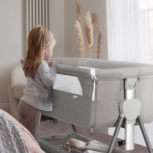 2-in-1 Bassinet & Bedside Sleepers Lightweight and Mobile with Storage Basket Beside Sleepers for Baby/Infants/Baby Girl/Baby Boy for Reduce Mom's Fatigue