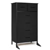 Chest of Drawers, 6 Drawer Dresser for Bedroom & Living Room with 6 Drawers, Steel Frame & Anti Fall Device, Black