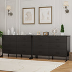 47.3" 6 Drawers Dresser for Bedroom, Living Room & Hallway, Chest of Dressers with Steel Wood Frame, Black